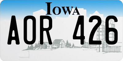 IA license plate AOR426