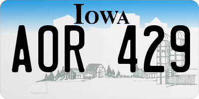 IA license plate AOR429