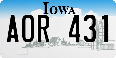 IA license plate AOR431