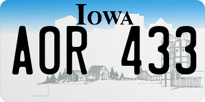 IA license plate AOR433