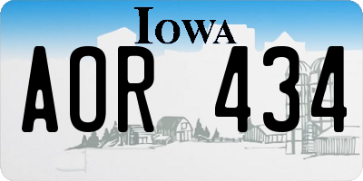 IA license plate AOR434
