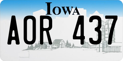 IA license plate AOR437