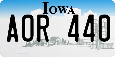 IA license plate AOR440