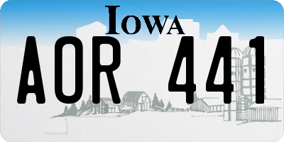 IA license plate AOR441