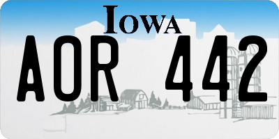 IA license plate AOR442