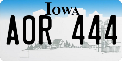 IA license plate AOR444