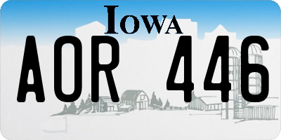 IA license plate AOR446