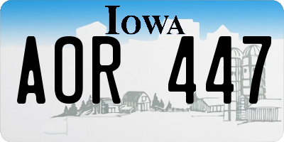IA license plate AOR447