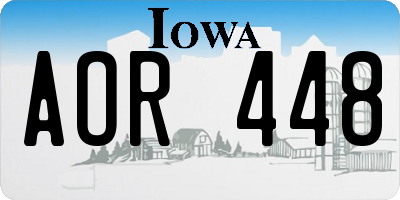 IA license plate AOR448