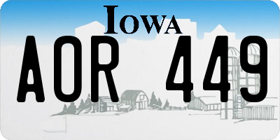 IA license plate AOR449