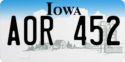 IA license plate AOR452