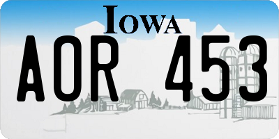 IA license plate AOR453