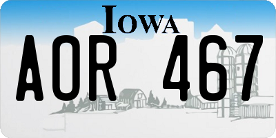IA license plate AOR467