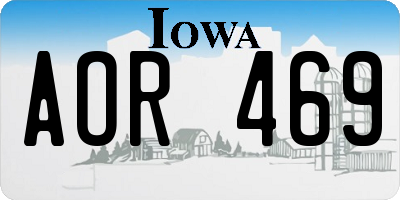 IA license plate AOR469