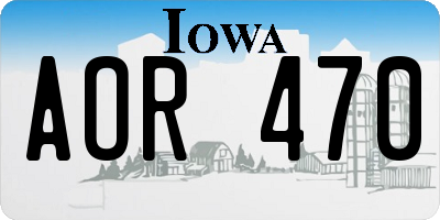 IA license plate AOR470