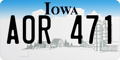 IA license plate AOR471