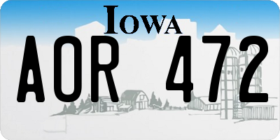 IA license plate AOR472