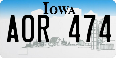 IA license plate AOR474