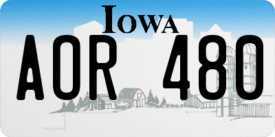 IA license plate AOR480