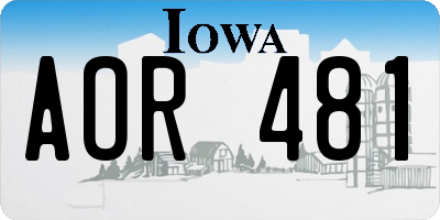 IA license plate AOR481
