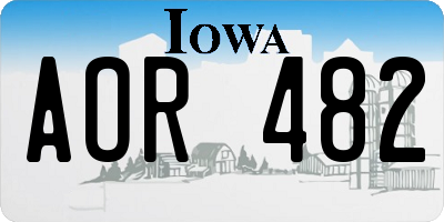 IA license plate AOR482