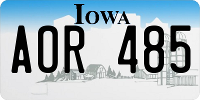 IA license plate AOR485
