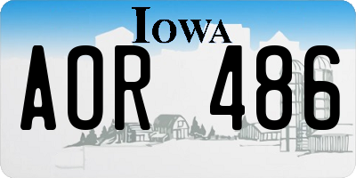 IA license plate AOR486