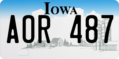 IA license plate AOR487
