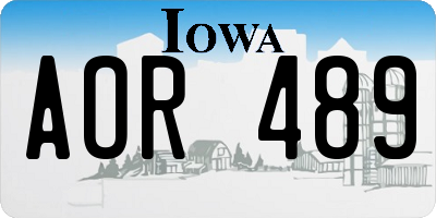 IA license plate AOR489