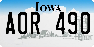 IA license plate AOR490