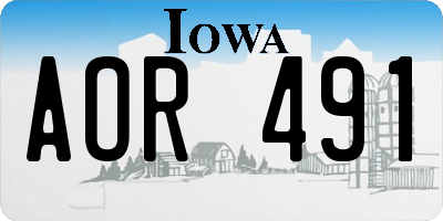 IA license plate AOR491