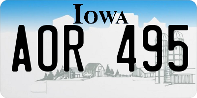 IA license plate AOR495
