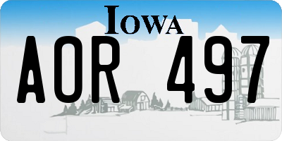 IA license plate AOR497