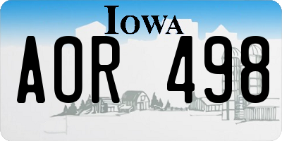 IA license plate AOR498
