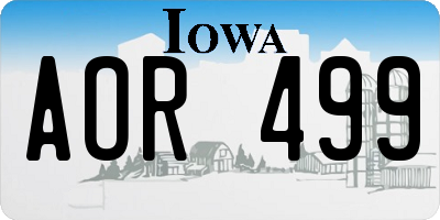 IA license plate AOR499