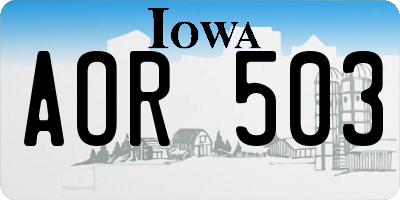 IA license plate AOR503