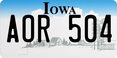 IA license plate AOR504