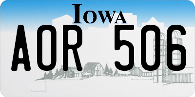 IA license plate AOR506