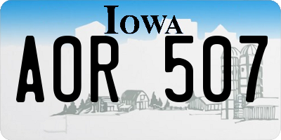 IA license plate AOR507
