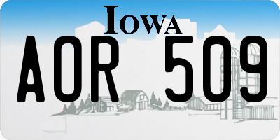 IA license plate AOR509
