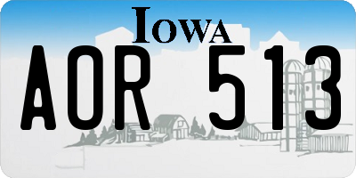 IA license plate AOR513