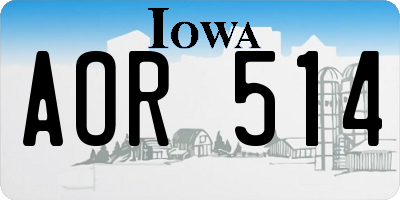 IA license plate AOR514