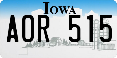 IA license plate AOR515
