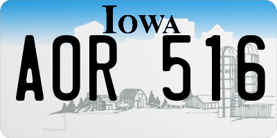IA license plate AOR516