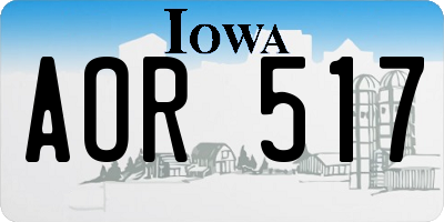 IA license plate AOR517