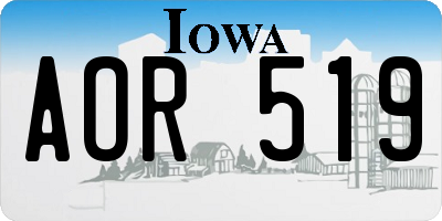 IA license plate AOR519