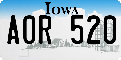 IA license plate AOR520