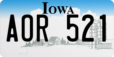 IA license plate AOR521