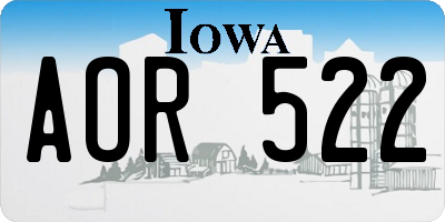IA license plate AOR522