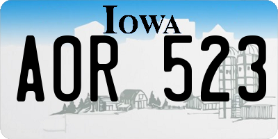 IA license plate AOR523